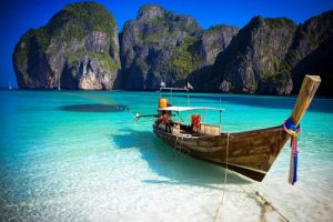 Long tail boat at Phi Phi islands